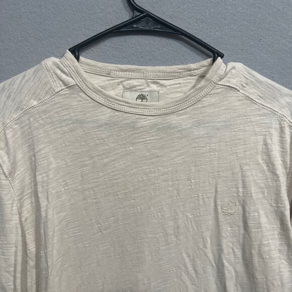 Timberland Shirt Mens Medium Beige Basic Long Sleeve Casual Everyday - Picture 3 of 5